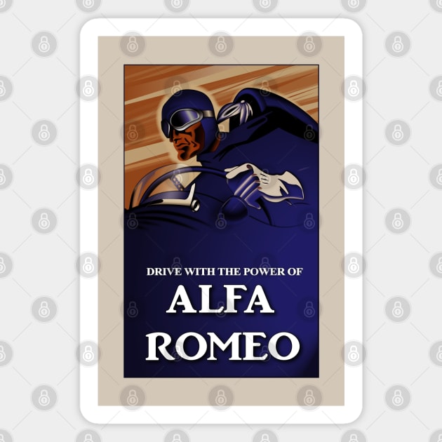 Alfa Romeo Vintage Poster Solid Design Magnet by fmDisegno